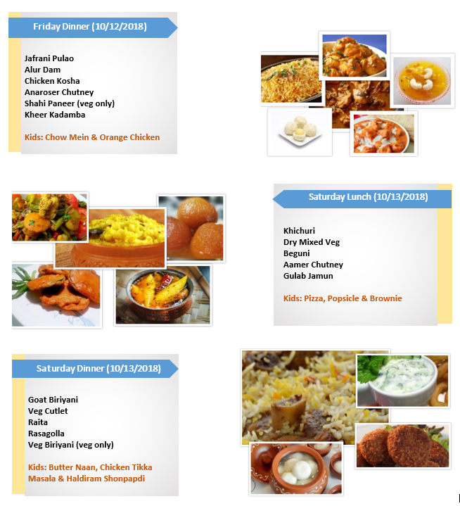 Durga Pujo 2018 Food Menu