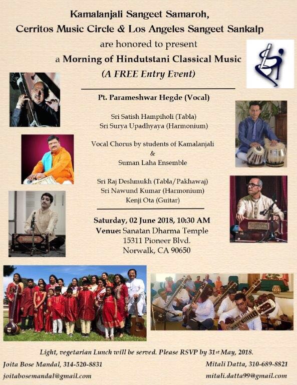 A Morning of Hindustani Classical Music 6/2/18