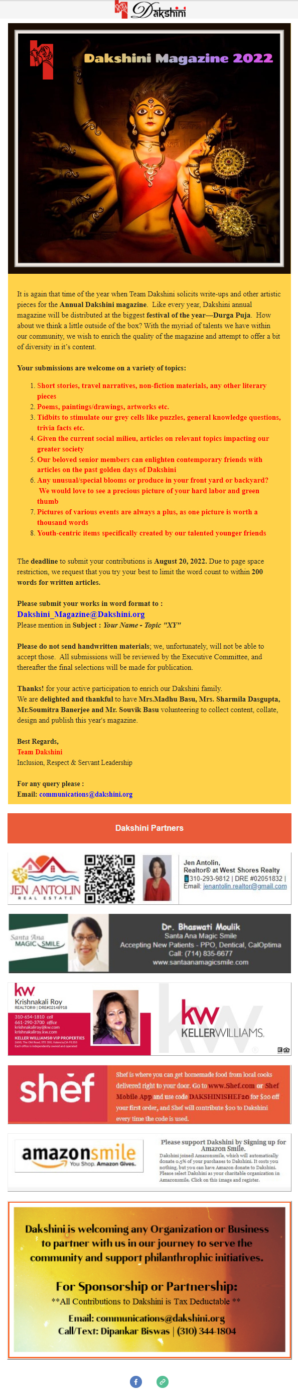 Reminder 1 - Magazine 2022 - Request for participation