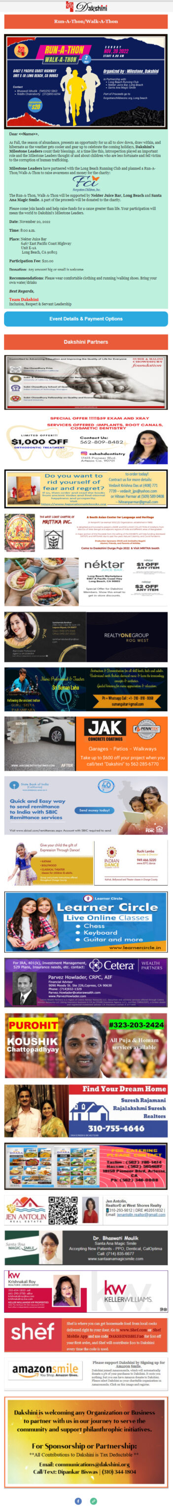 Reminder - Run-A-Thon/Walk-A-Thon by MILESTONE Team